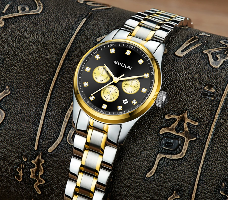 

MULILAI New Gold Watch Women Watches Ladies Creative Steel Women's Bracelet Watches Female Waterproof Clock Relogio Feminino