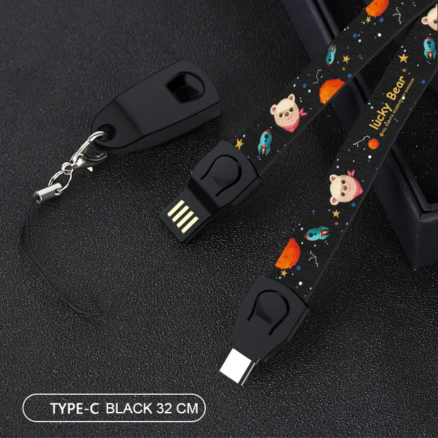 USB кабель для IPhone 11 Pro Max Xs Max Xr X 8 7 6 6s 5 5S IPad Быстрая зарядка зарядное устройство кабель для мобильного телефона для IPhone провод шнур - Цвет: Type-c Black 32cm