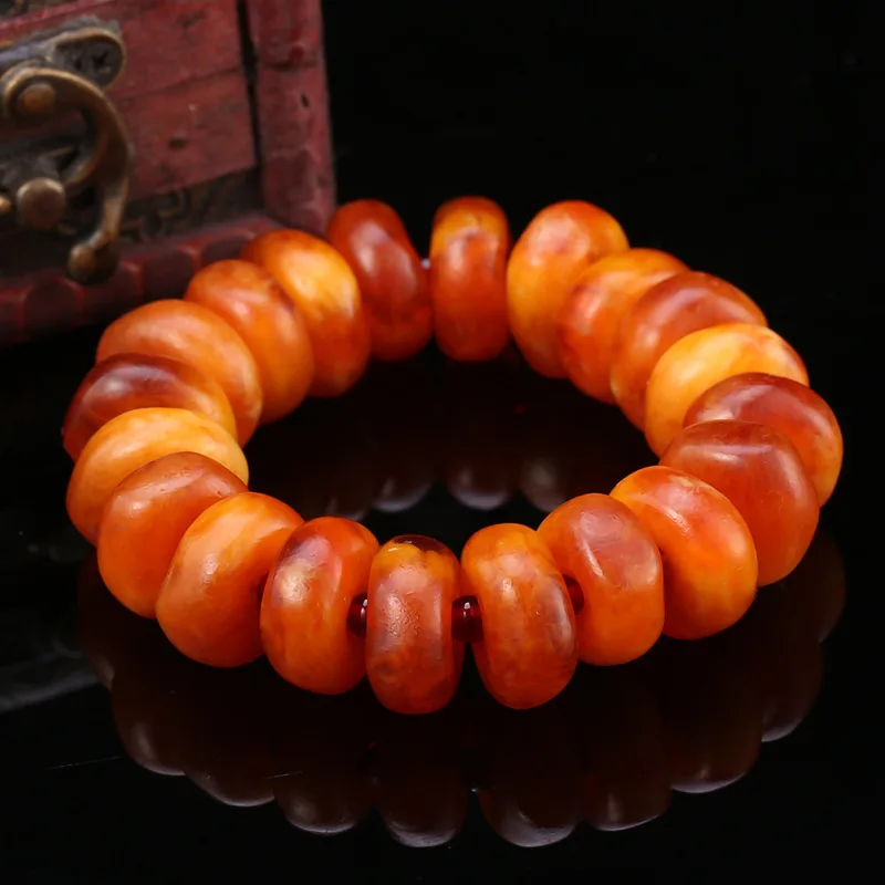 Натуральный Балтийский Янтарный эластичный браслет для женщин и мужчин Изящные