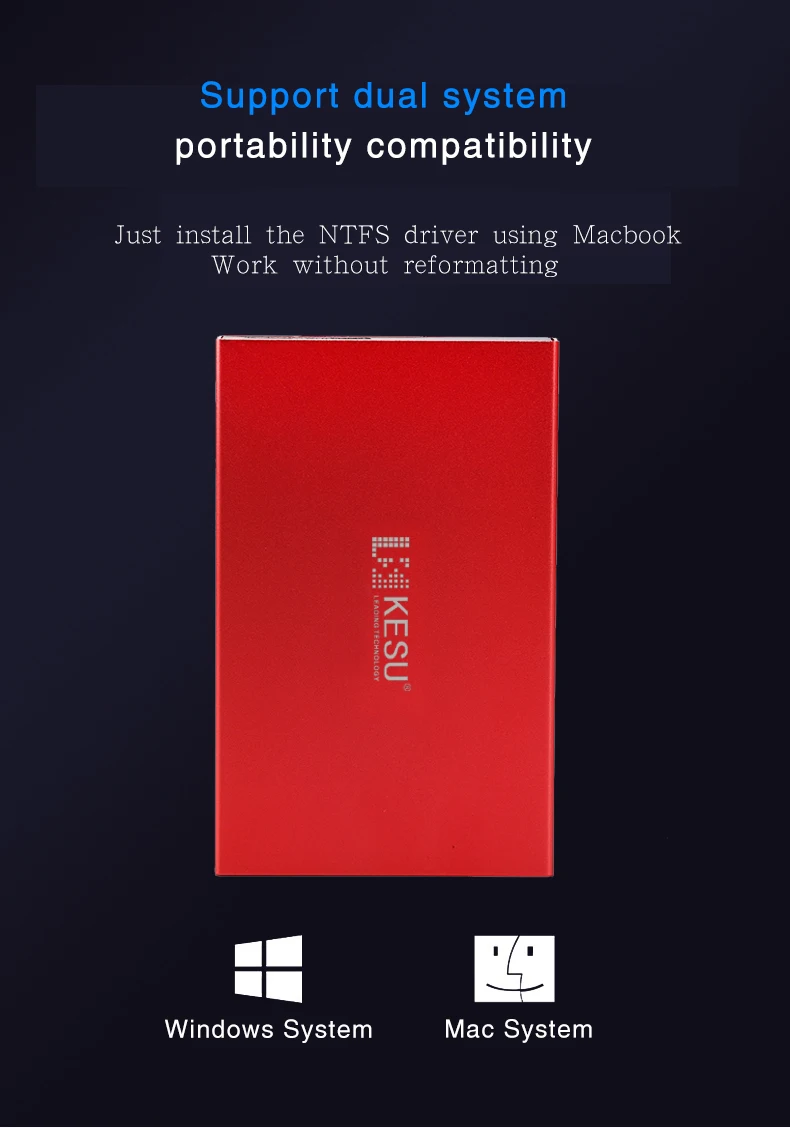 Кесу 2,5 дюймов внешний жесткий диск для хранения 1 ТБ USB3.0 2 ТБ HDD Портативный внешний жесткий диск HD для рабочего стола ноутбука сервер