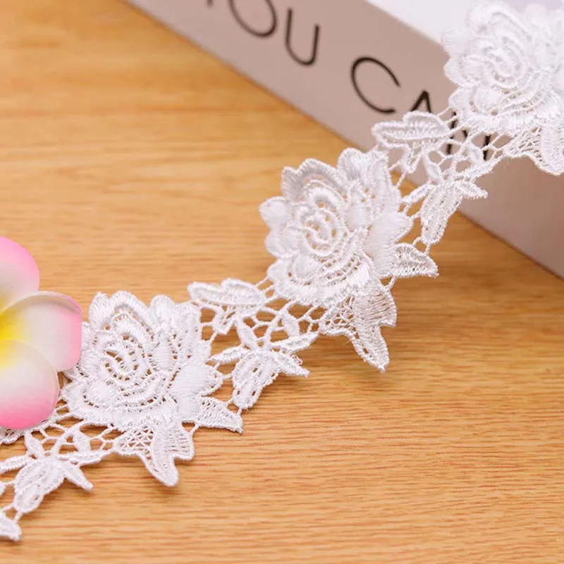 

29Yards Rose Flower Fabric DIY Crafts Sewing Suppies Decoration Accessories White Black Lace Trim Ribbon Edge Handmade