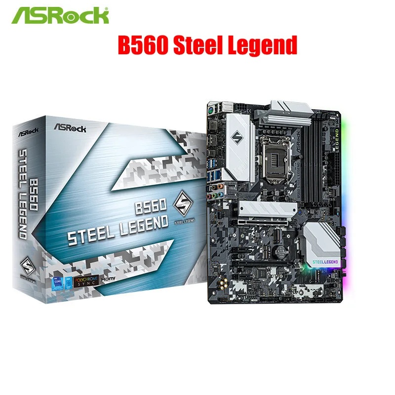 

Original ASRock B560 Steel Legend ATX Motherboard Support CPU 11400/11500/11400F/11700 (Intel B560/LGA 1200)