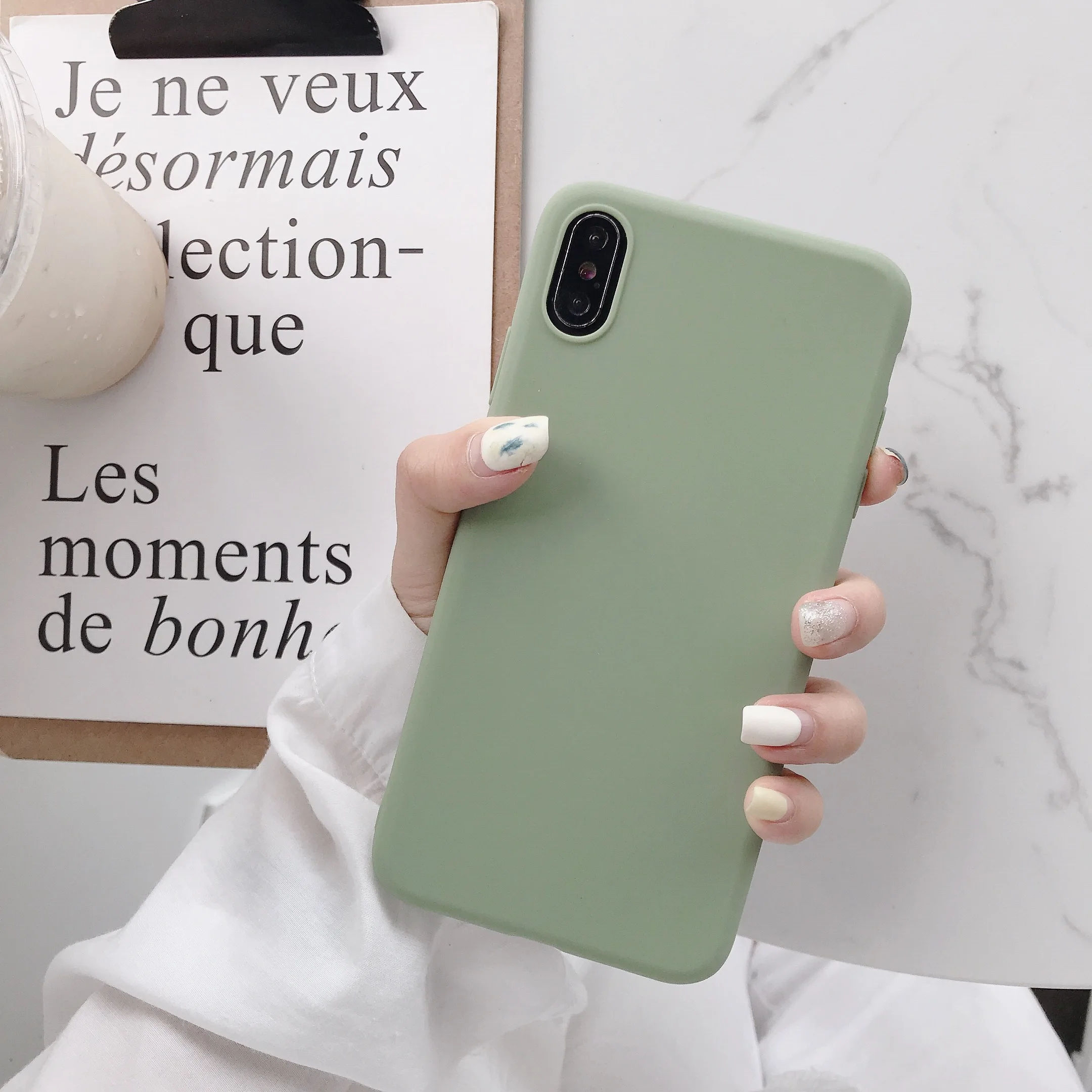 Зеленый Милый чехол из ТПУ для Xiaomi Redmi Note 7 8 8A 7A 6 6A 5 5A 4 4X K20 Pro Plus 4A Go цветной тонкий мягкий силиконовый чехол - Цвет: Зеленый
