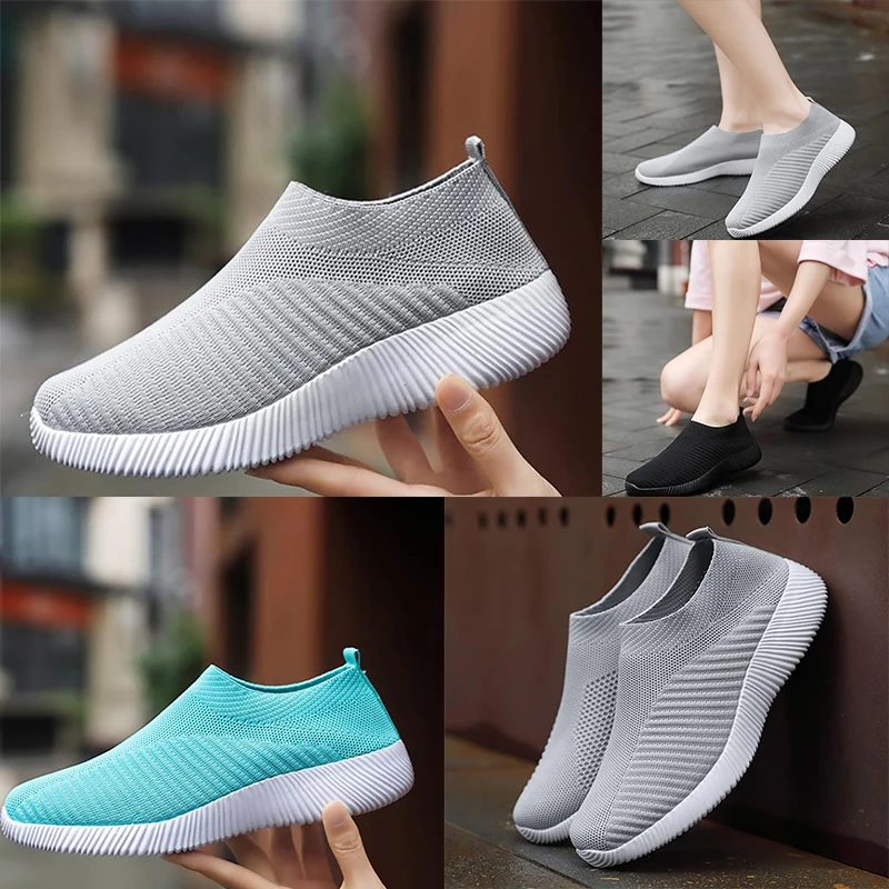 

New high quality wholesale moms shoes flying socks womens shoes cross border leisure soled sports shoes elderly shoes 23