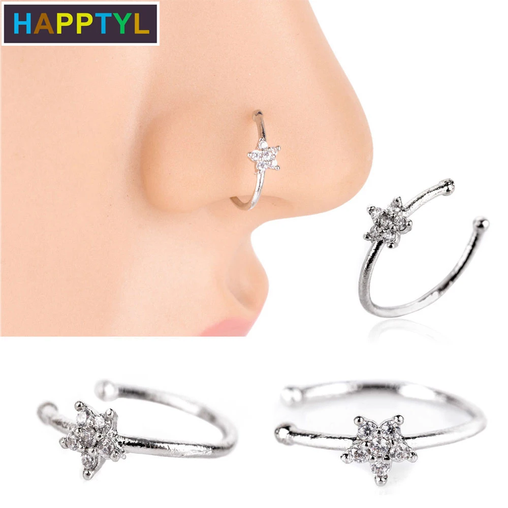 HAPPTYL 1 шт хирургические медные имитация стразы шпильки для пирсинга ювелирные