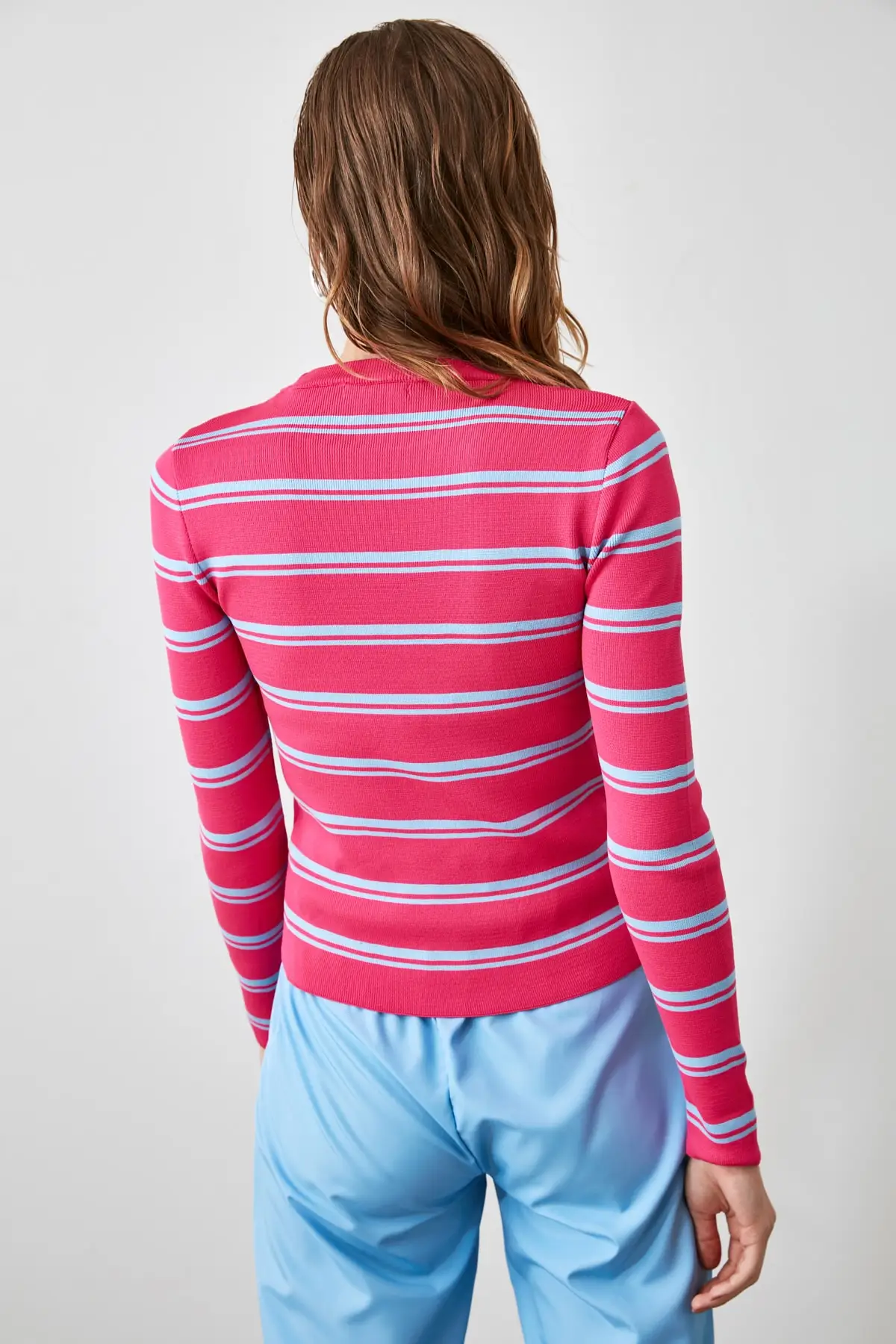 

Trendyol Striped Bike Collar Knitwear Sweater TWOAW21KZ0667