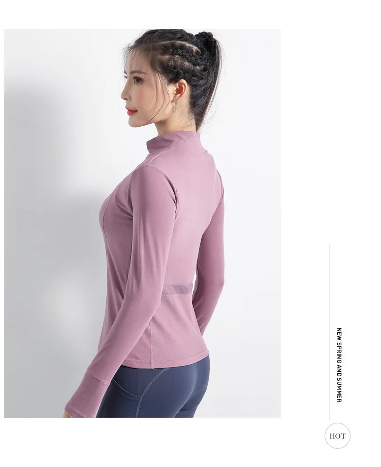 New Mesh Splice Running Jacket Women Sport Jacket Women Long Sleeve Yoga Jacket Breathable Yoga Top Women Sport Sweatshirts