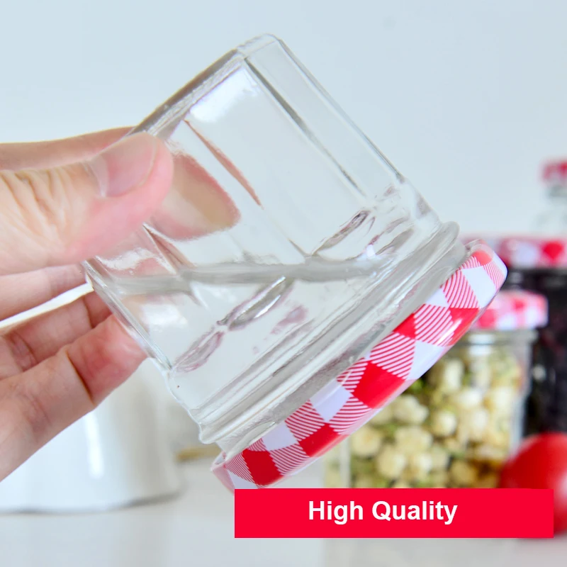 Стеклянные банки с красными крышками для варенья меда свадебных сувениров душа