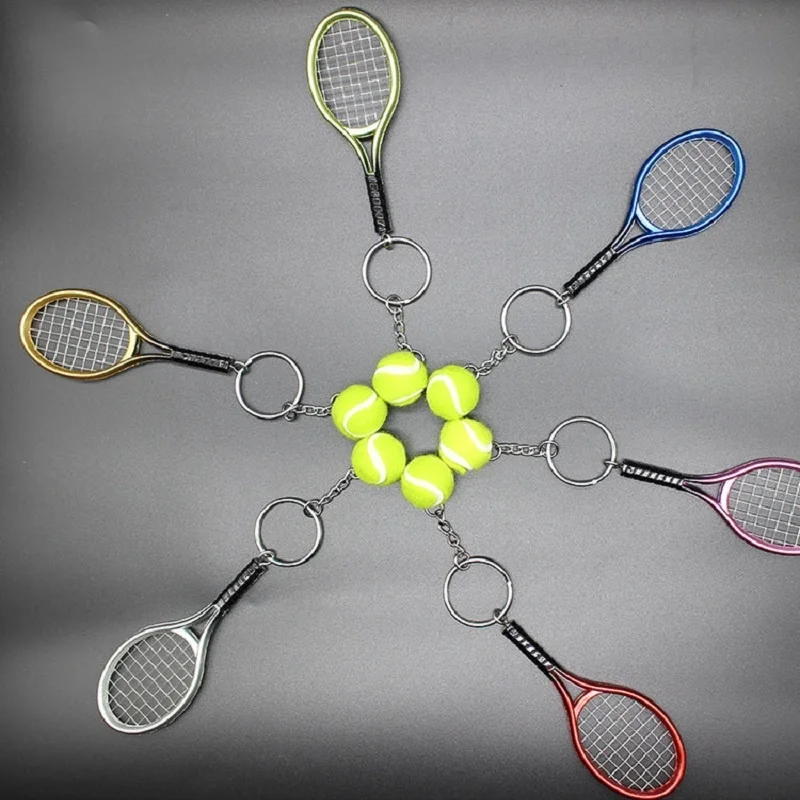 

Car keychain key pendant mini tennisracket ball key chain pendant bag accessories key chain fan souvenir key chain key ring