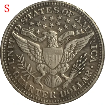 США 1915 P D S Парикмахерская или голова свободы четверть долларов копии монет | Дом и