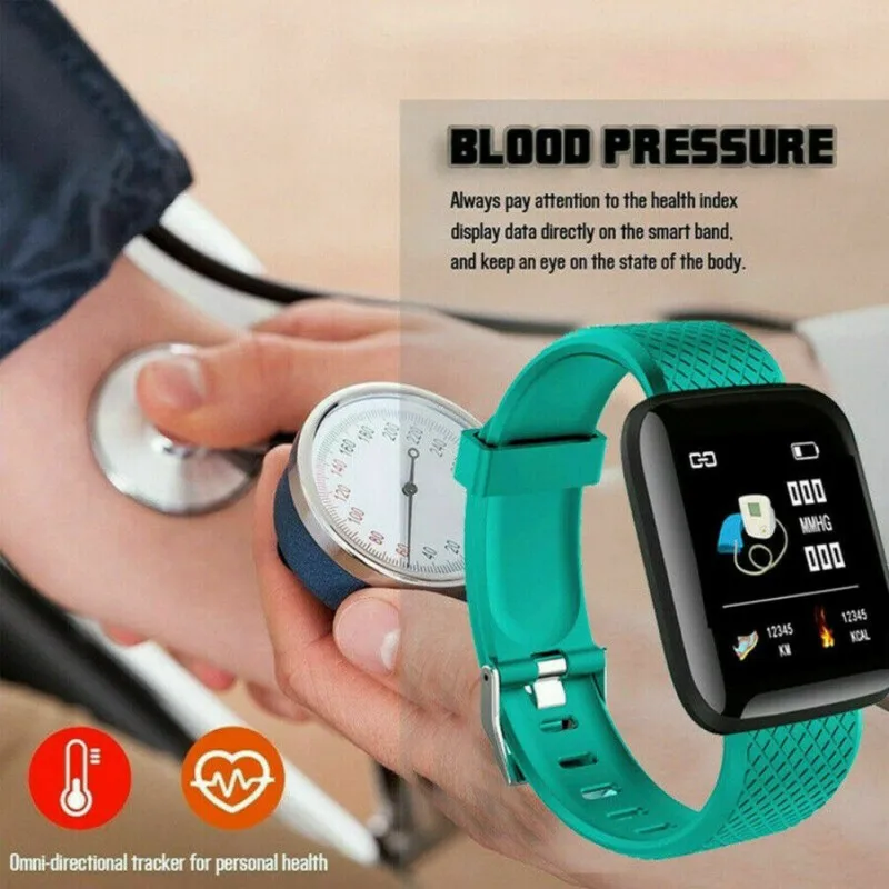 

116plus with 1.3 inch Screen Smart Watch Blood Pressure Measurement Heart Rate Monitor IP67 Waterproof Smart Bracelet