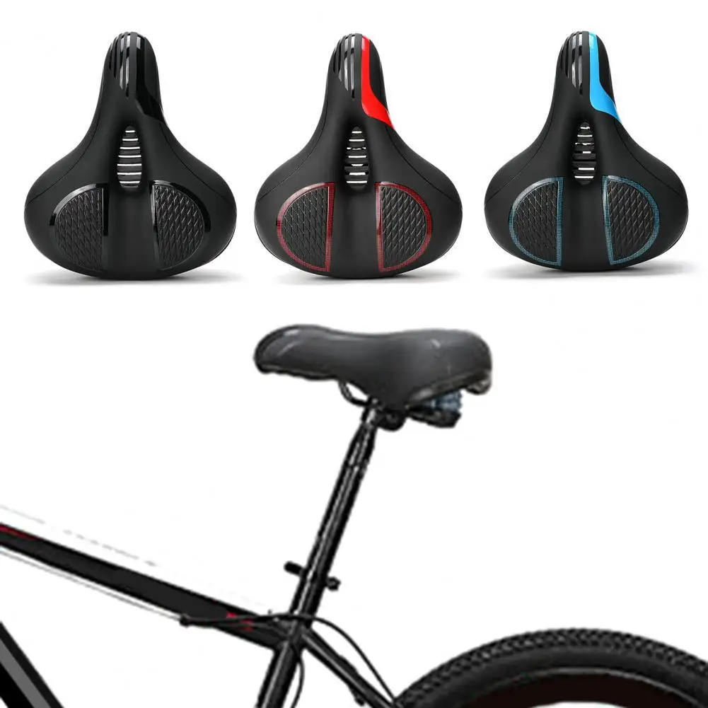 

Unisex MTB Bike Saddle Wide Strong Support Anti-Slip Shock Absorbing Comfortable Breathable Big Butt Bike Seat Safety Warning
