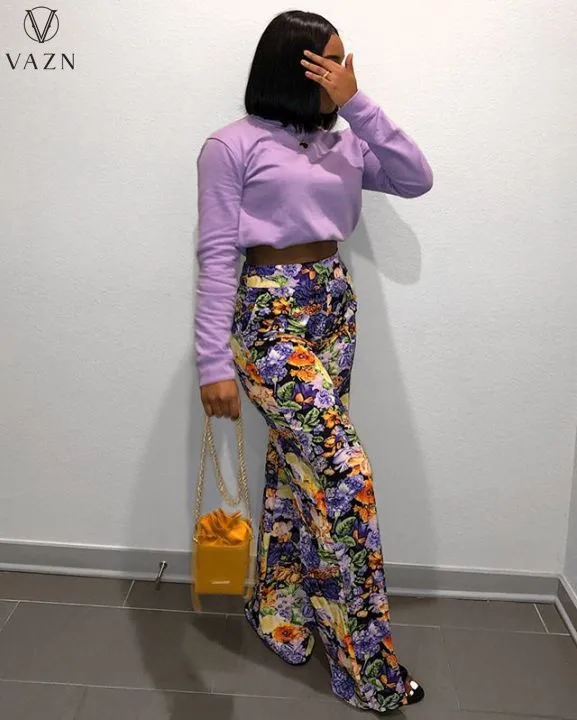 Женские шифоновые брюки с высокой талией и широкими штанинами в богемном стиле |