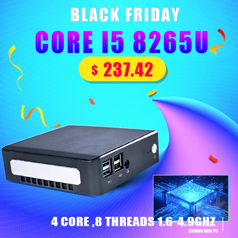 Новинка 2019 мини ПК Intel i5 8265U 2 * DDR4 32 ГБ ОЗУ NVME M.2 SSD Карманный Nuc настольный компьютер