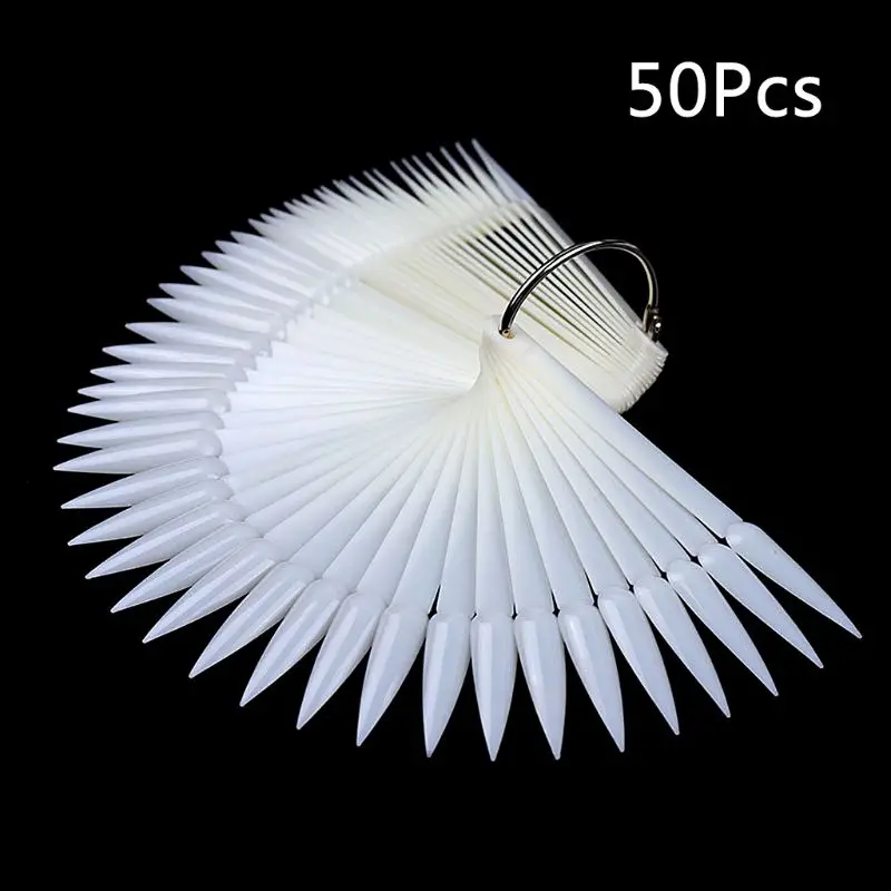 50 шт./упак. ногтей Дисплей палочки ОБРАЗЦЫ показаны карты веерообразных Ложные