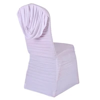 100pcslot creased spandex chair covers with ties party wedding banquet chair cover hotel home decoration