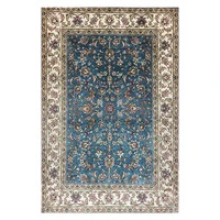 Small Rug Hand Knotted Green Floral Oriental  Area Rug Floor Carpet for Door Mat  2x3 Foot