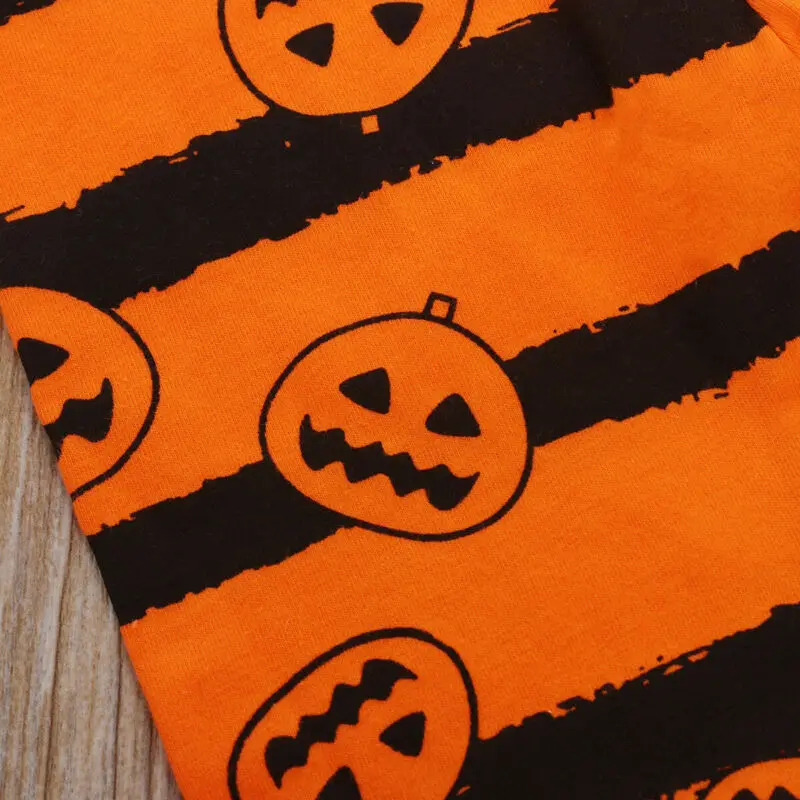 

Baby Girls Clothes Halloween Pumpkin Print Romper Tops Pants outfits costume