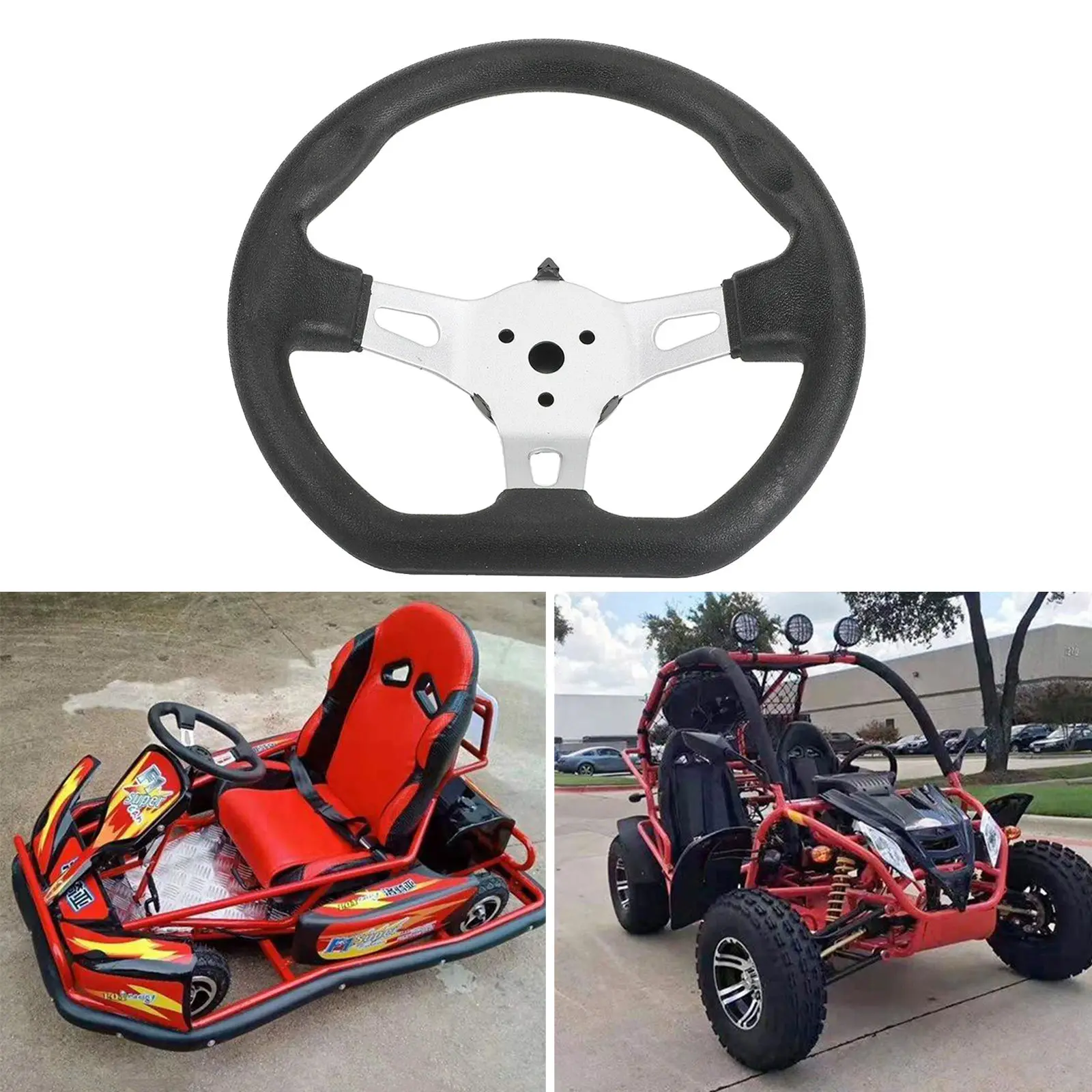 270mm Go Kart Steering Wheel Parts Replacement For Go-Kart Buggy Racing Cart Accessory |