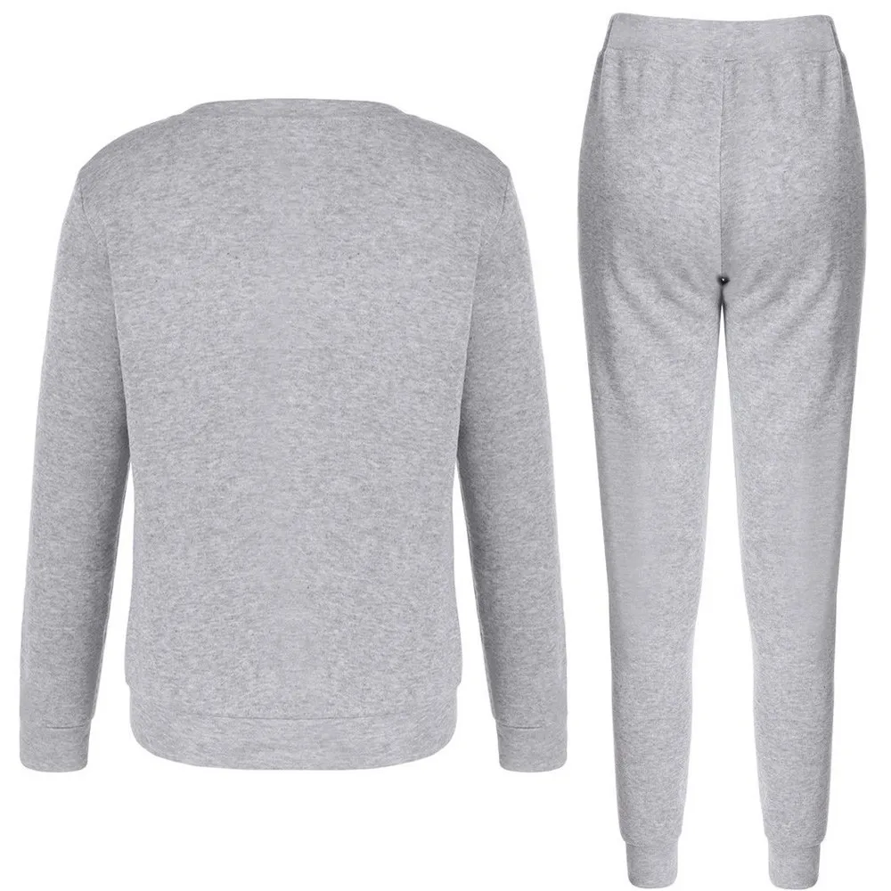 Женский спортивный костюм с буквенным принтом повседневный комплект из двух