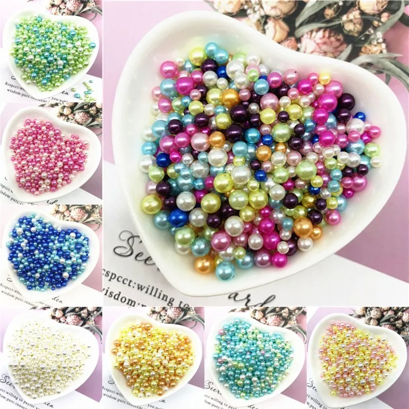 Многоразмерная опция 2/3/4/5 мм случайная смесь цветов круглые бусины без отверстий