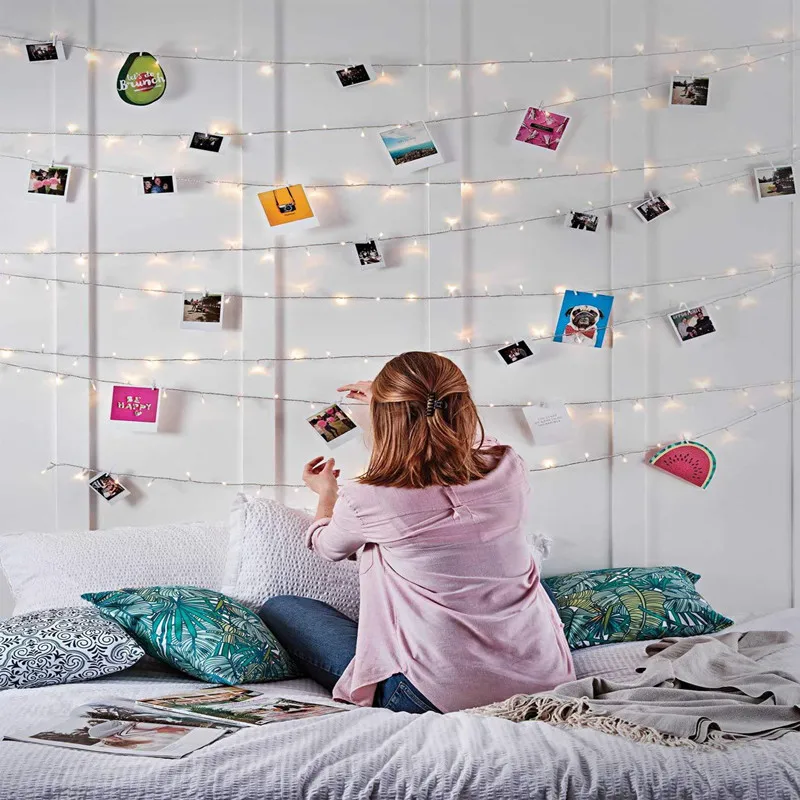 LED Photo Clip String Lights USB Battery Powered Fairy for Wedding Anniversary Valentine's Day Decoration | Лампы и освещение