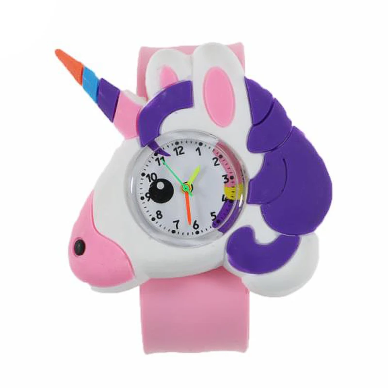 Детские часы мир динозавров Детские часы детские игрушки единорога для девочек и мальчиков подарки часы для детей детский браслет часы - Цвет: Серебристый
