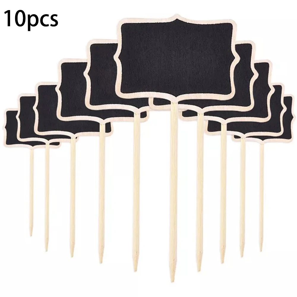 

Rod 18cm Plant Labels 10Pcs Mini Wood Blackboard Stickers Flowers Garden
