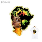 Красивая нашивка на одежду для Африканской девушки, термонаклейка с аппликацией сделай сам, термонаклейка с имитацией льва, Прямая поставка
