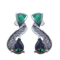 new arrival green opal rainbow mystic topaz engagement earrings 925 sterling silver women stud earrings for gift