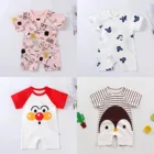 Новинка, летняя одежда для мальчиков и девочек детский хлопковый костюм с короткими рукавами для новорожденных