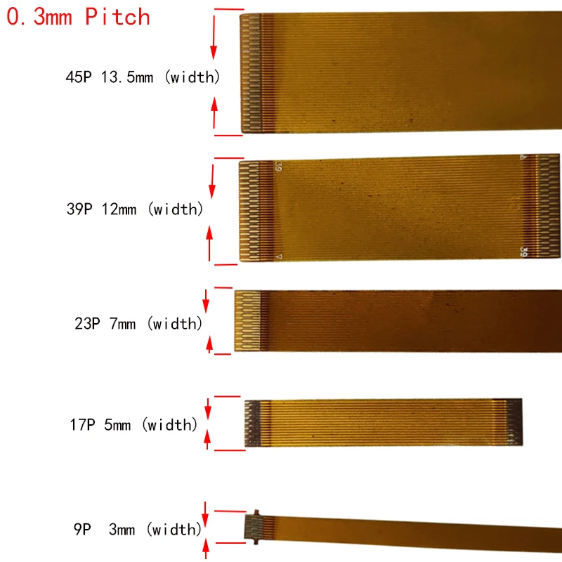 FPC FFC кабель LVDS провод разъем 0 3 мм Шаг лента гибкий плоский 9 17 23 39 45 Pin /9P 17P 23P 39P P -