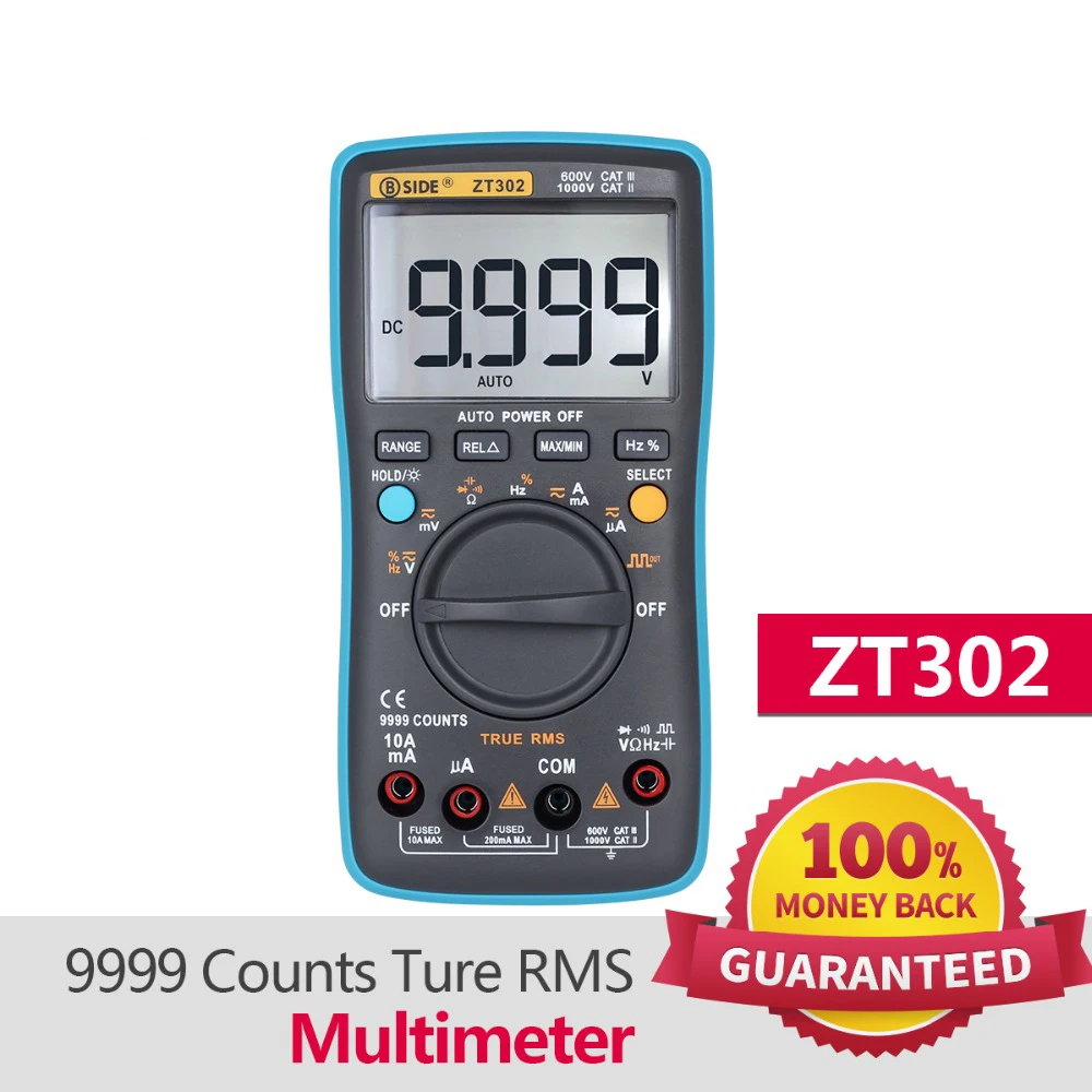 ZT301 ZT302 Цифровой мультиметр 8000 9999 отсчетов истинный Многофункциональный AC/DC