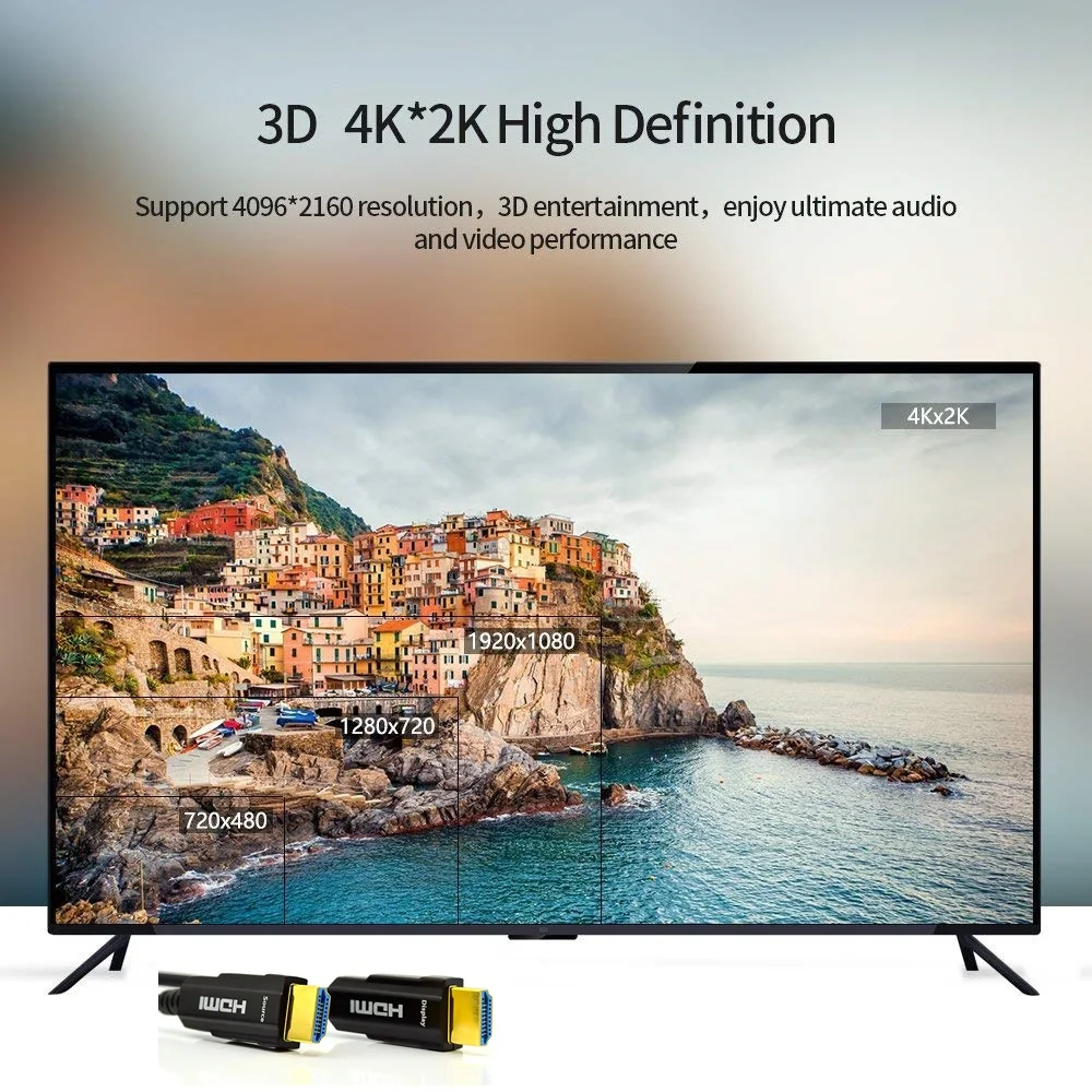 Кабель HDMI 4K * 2K @ 60 Гц оптоволоконный кабель 2 0 18 Гбит/с 3D UHD для HD проектора PS4 HDCP2.2.2 |