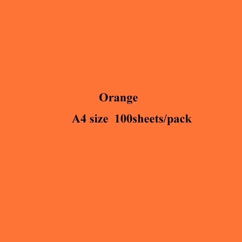 orange А4 цветная копировальная бумага с белой двусторонней цветной ручной работы складной поделок бумага для рукоделия оригами печать файл для документов - Цвет: orange