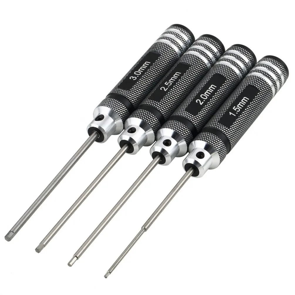 

4Pcs Hex Screwdriver Set 1.5/2/2.5/3.0mm Hex Screw Driver Cars Helicopters Planes Model Repair Tools Hexagon Screwdriver Set