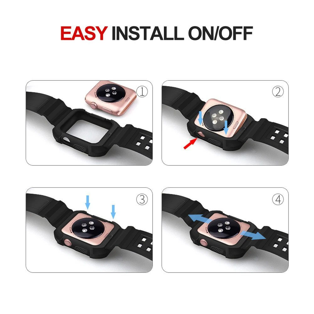 Силиконовый чехол из ТПУ с ремешком для iwatch Apple Watch Series 6 5 4 SE 2020 40 мм 44 аксессуары |