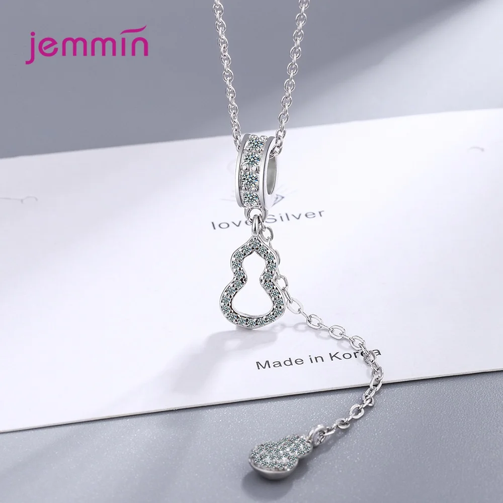 

New Arrival 925 Sterling Silver Peanut Best Friend Chain Necklace For Women Girls Party CZ Crystal Wholesale