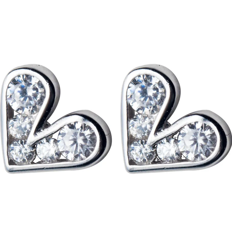 Женские серьги гвоздики из серебра 100% пробы с фианитом|Серьги-гвоздики| |