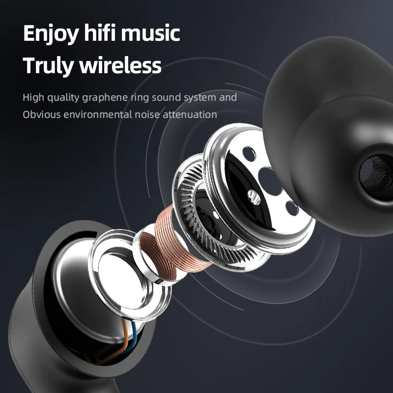 

Tws Headphones Bluetooth 5.0 Earphones Wireless Headsets IPX6 Sport Earbud In-ear Touch Control Bass Headphone