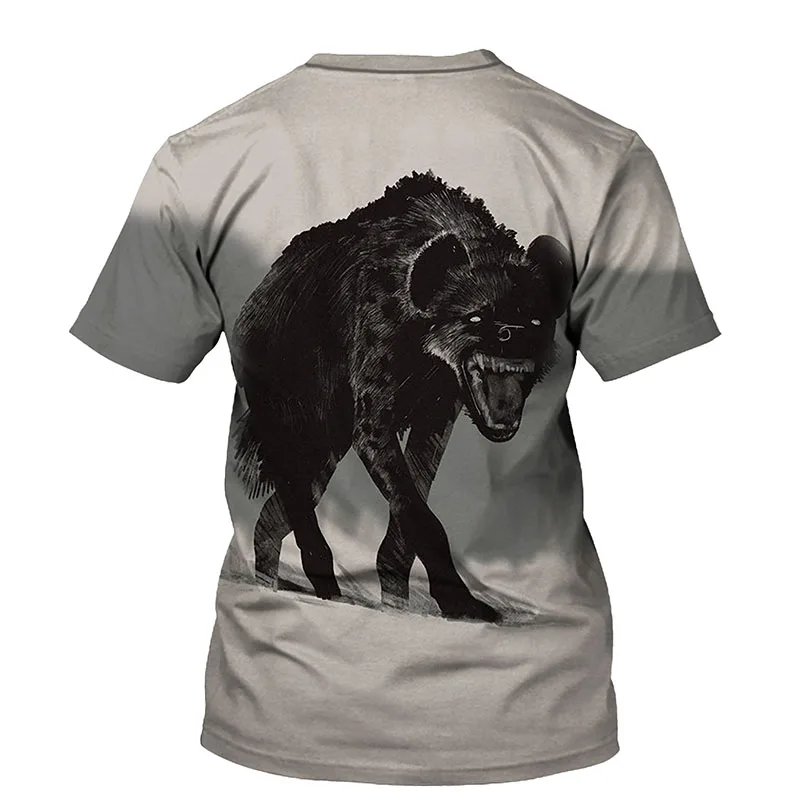Футболка мужская с круглым вырезом коротким рукавом и 3D-принтом гиены | Мужская