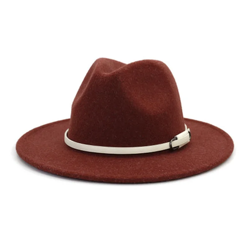 

women hat wool fedora woide brim solid belt band felted hats women men casual formal grey black luxury warm outdoor wool hat new