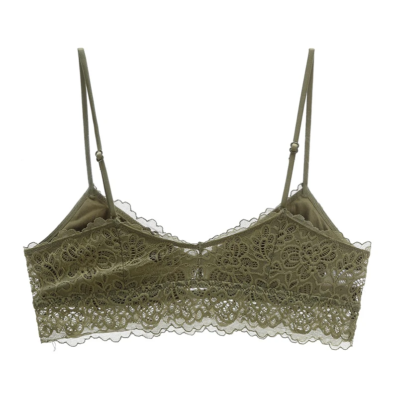 Тонкий хлопковый бюстгальтер без косточек со съемной кружевной вышивкой