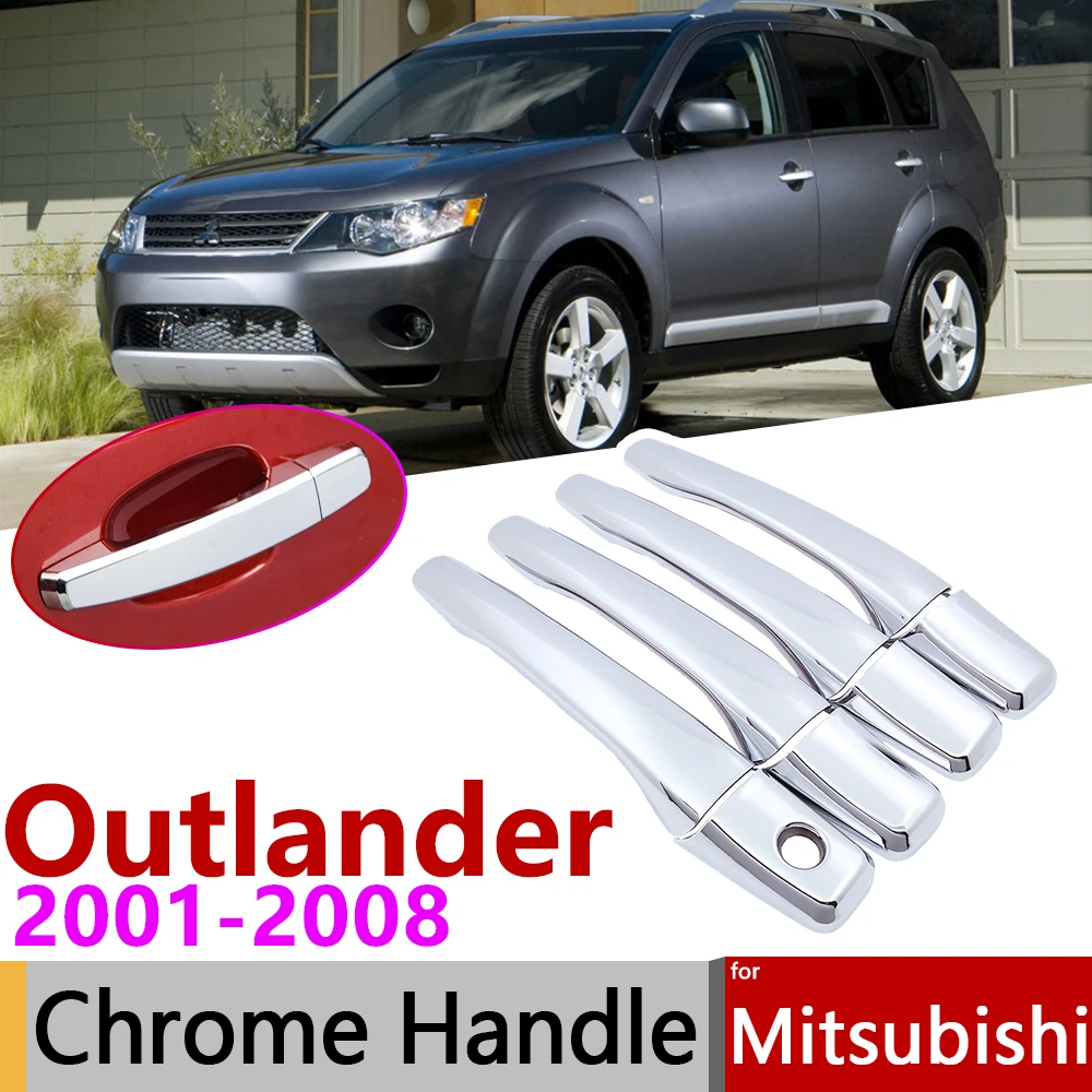 Хромированная крышка ручки двери для Mitsubishi Outlander Airtrek 2001 ~ 2008 автомобильные