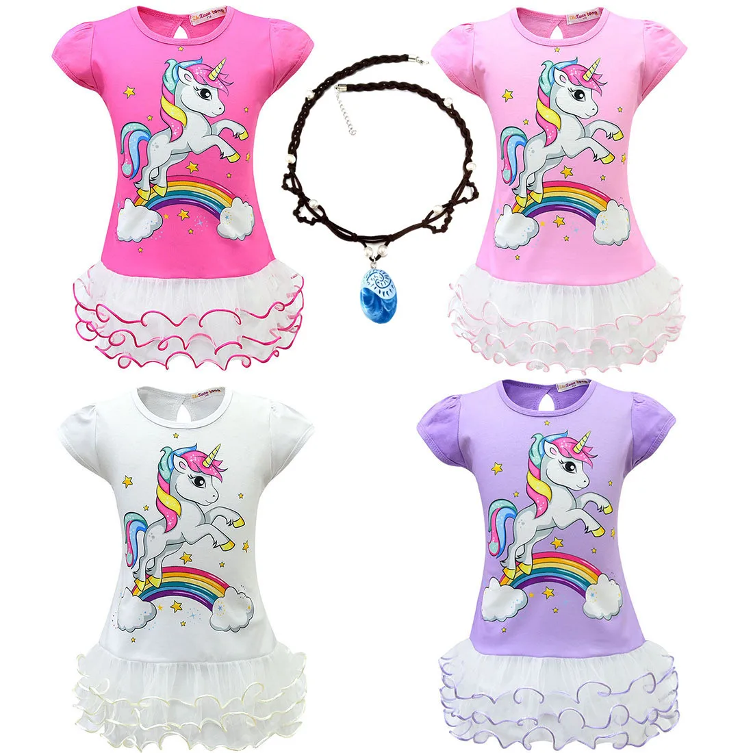 Новое летнее рождественское платье с единорогом для девочек костюмы на Хэллоуин