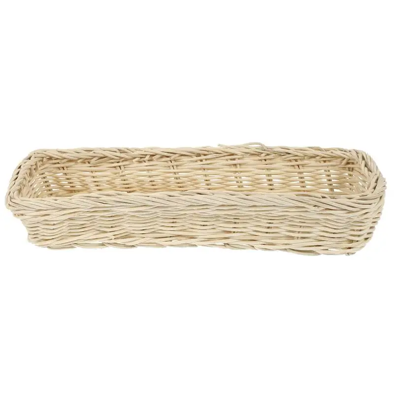 

1pc Household Manual Cane Woven Cutlery Basket Small Table Finishing Basket