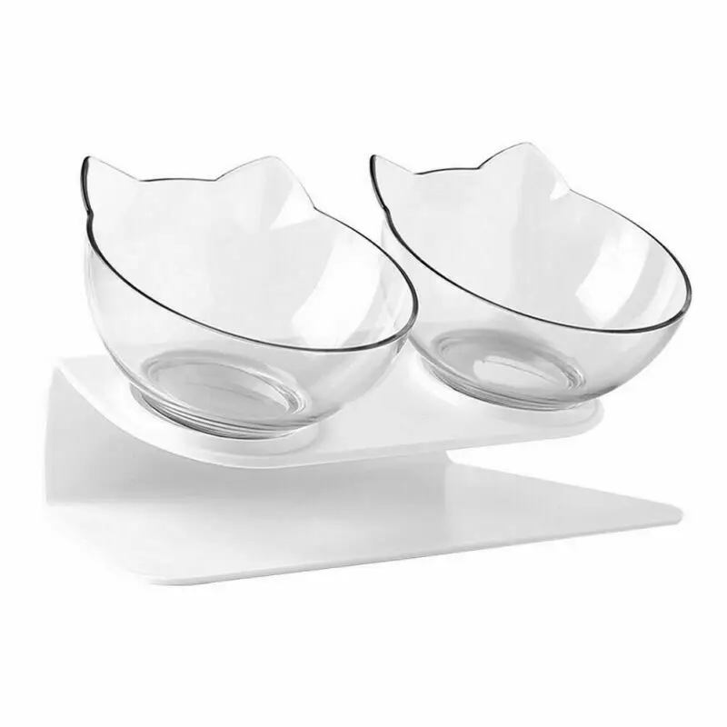 

Прочная нескользящая двойная миска для кошек с поднятой подставкой, кормушка для кошек и домашних животных