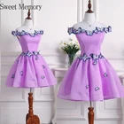 Светильник-бабочка, синие, розовые, фиолетовые платья для выпускного вечера, женское Короткое бальное платье на шнуровке, женское платье