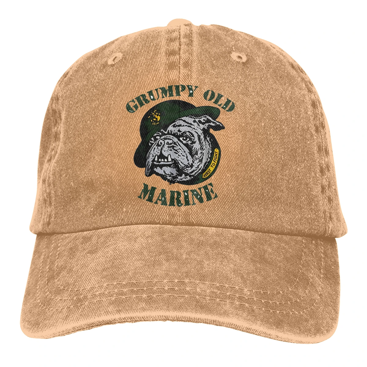 

Grumpy Old Marine Sign mans woman's Retro Washed Cowboy hat Sun Caps