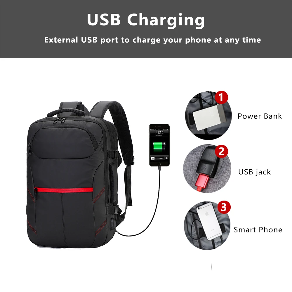 Мужской водонепроницаемый рюкзак для ноутбука 15 /17 дюймов с защитой от